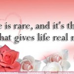 True love is rare, and it's the only thing that gives life real meaning.
