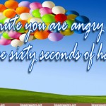 “For every minute you are angry you lose sixty seconds of happiness.”